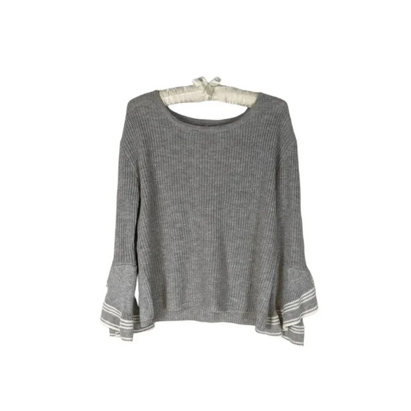 Love By Design Sweaters - Love by Design Women's Gray Long Tulip Sleeve Knit Sweater
